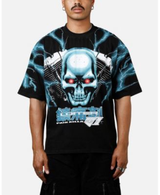 Men's Greaser Vintage T-Shirt in Black/Blue