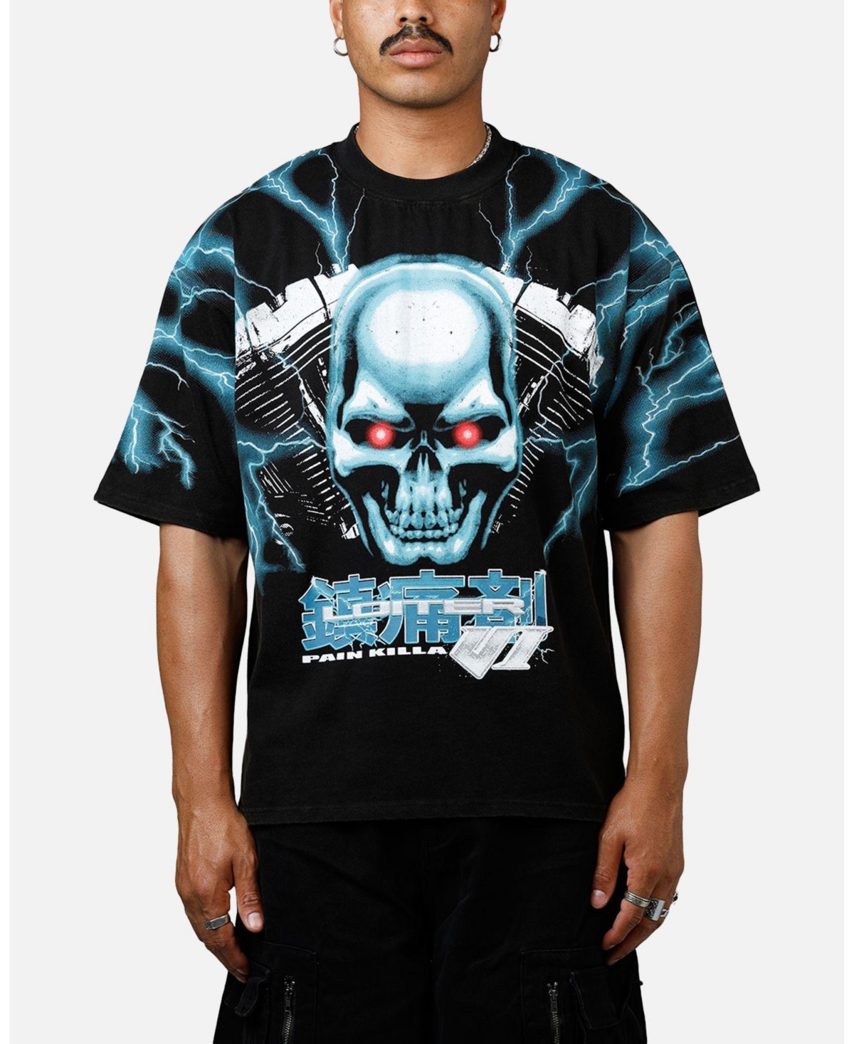 Loiter Men's Greaser Vintage T-Shirt Black/Blue