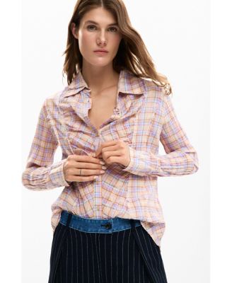 Women's Checked shirt with ruching