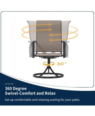 9-Piece Outdoor Dining Set with Aluminum Extendable Table 53"- 106" and Swivel Dining Chair