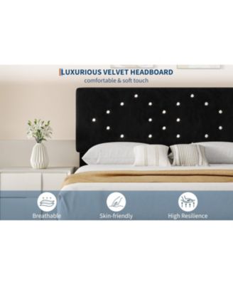 Easy Assembly Queen Bed Frame Upholstered Platform Bed Space Saving, for Living Room, Guest Room