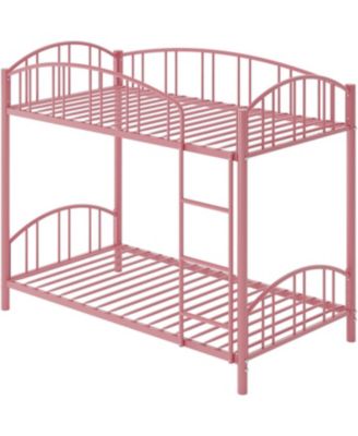 Easy Assembly Metal Bunk Bed Twin Over Twin Heavy Duty Bunkbeds Frame Space Saving, for Living Room, Guest Room