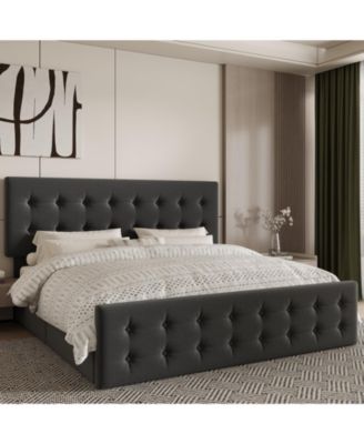 Easy Assembly King Size Bed Frame Space Saving, for Living Room, Guest Room