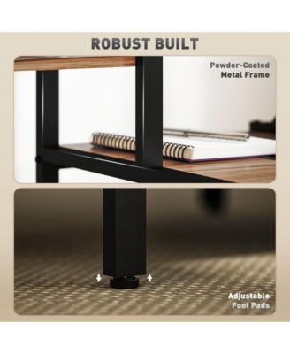 Computer Desk with Monitor Sd 4-Tier Shelf Home Office Desk