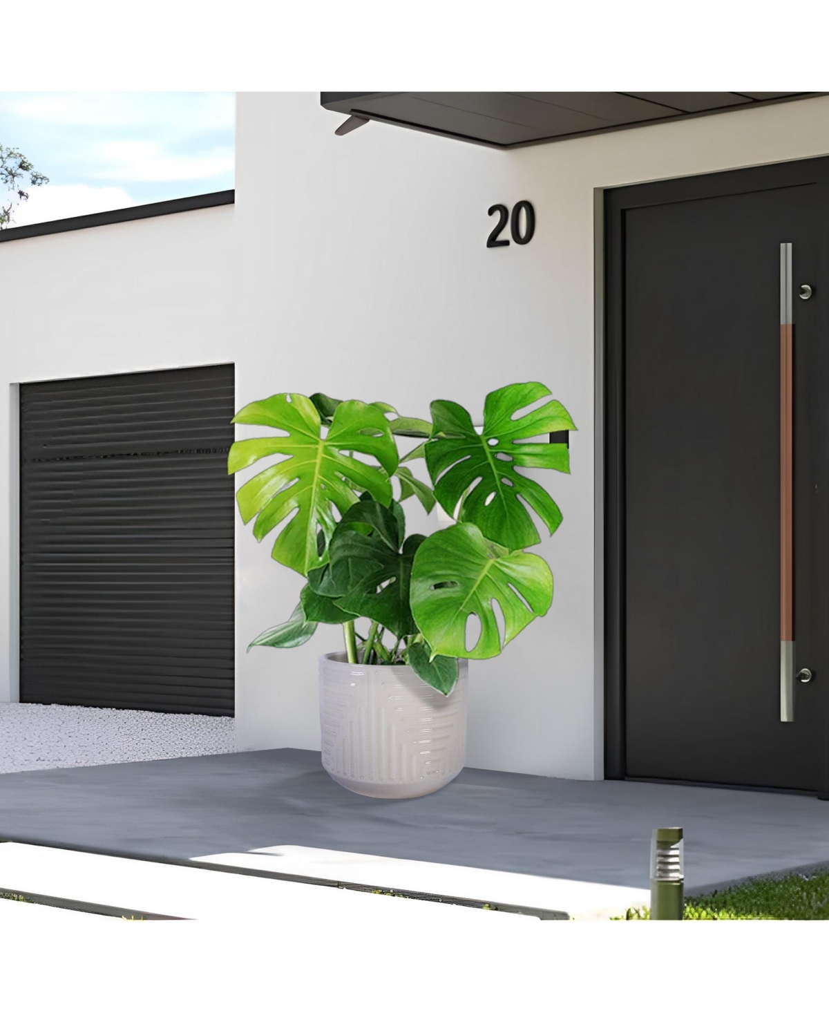 Clihome Handmade Ceramic Planter Pot for Monstera & Fiddle Leaf Fig,16 Inch Breathable Indoor/Outdoor Plant with Textured Design