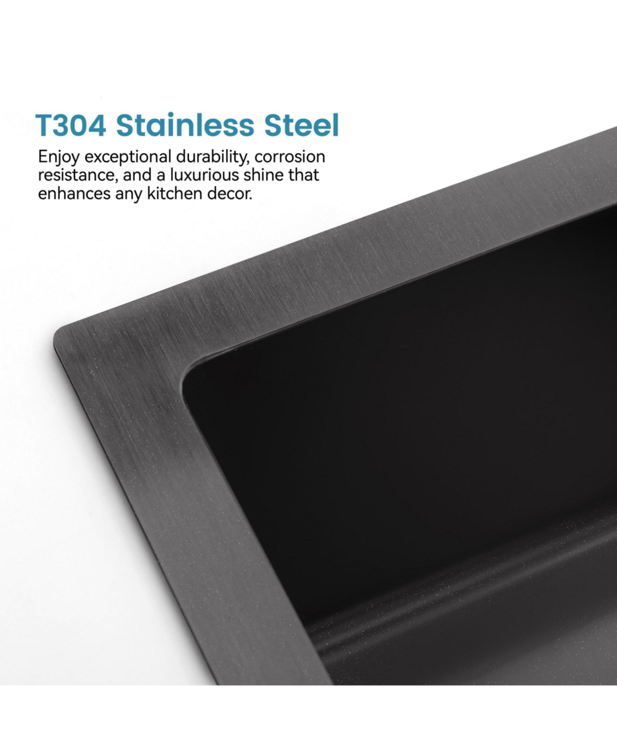 flynama 23x19inch Black Stainless Steel Kitchen Sink Undermount Single Bowl Handmade