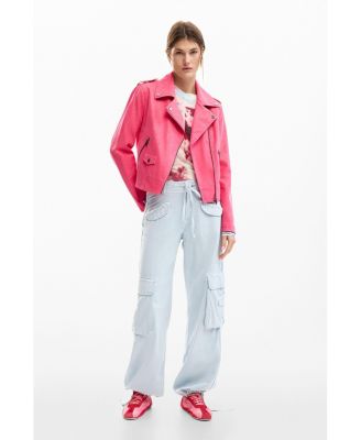 Women's Biker jacket with leather effect