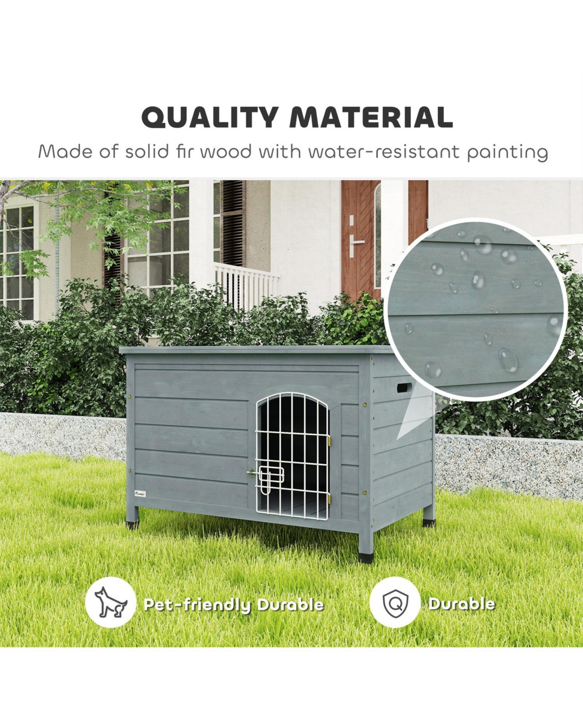 Aostirmotor Dog Cage Kennel Wire Door with Lock in Dark Grey