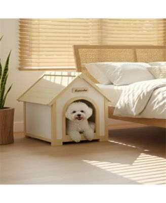 Cat House Indoor Shelter  for Small Cats & Dogs in Light Yellow