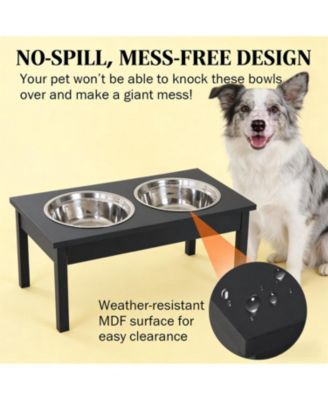 23 in. Wide Dog Bowls Elevated Feeding Station in Black