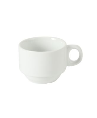 Gracious Dining 3-Ounce Espresso Cups Set of 4, Small Stackable Coffee Cups with 4 Saucers, Metal Stand, Ceramic Demitasse Mugs