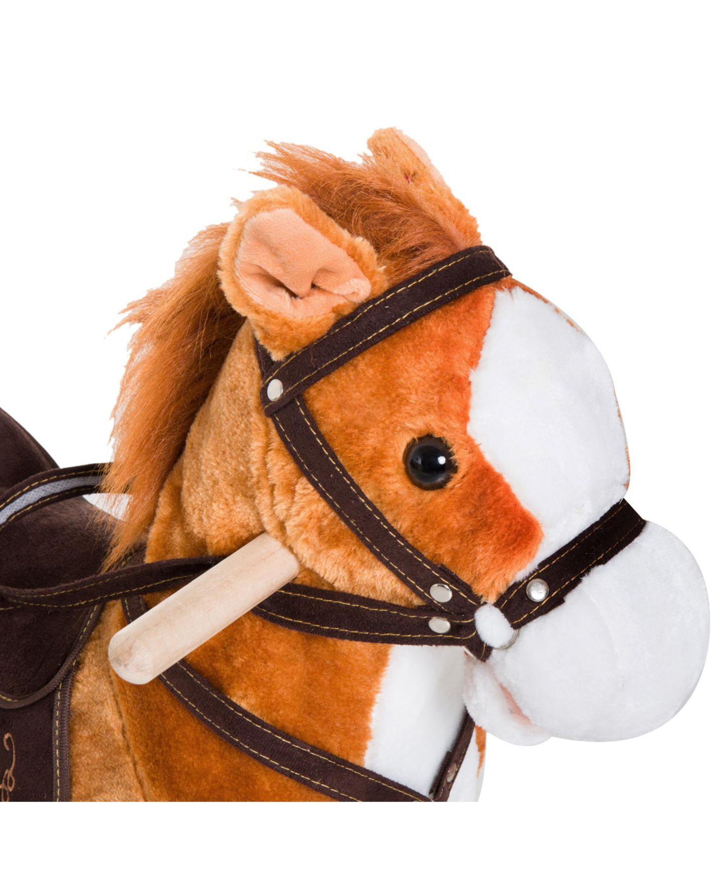 Детская игрушка Qaba Plush Rocking Horse With Realistic Sounds, Supports 88 Lbs., Ages 3+ — фото 9