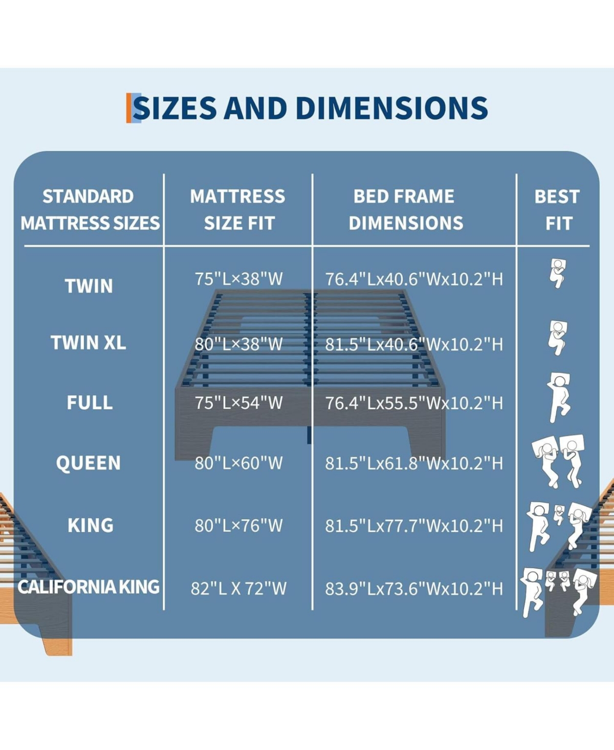 gaomon Twin Platform Bed Frame Space Saving, for Living Room, Guest Room