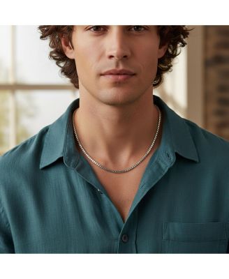 Solid Heavy 5MM Venetian Box Link Chain Necklace .925 Sterling Silver Made In Italy 16 Inch