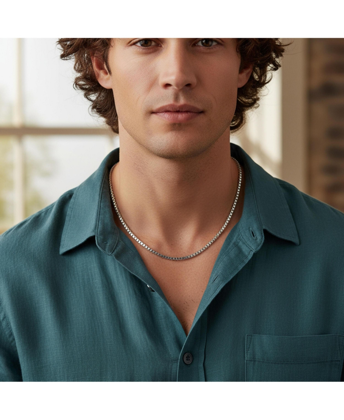 Bling Jewelry Solid Heavy 5MM Venetian Box Link Chain Necklace .925 Sterling Silver Made In Italy 16 Inch