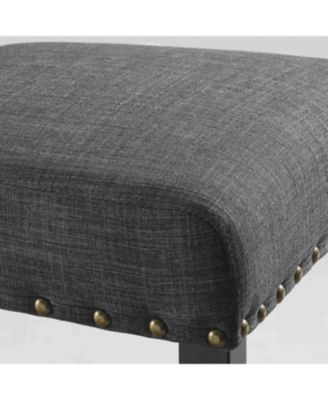 Set of 2 Counter Height Stools with Nailhead Trim, 26'' Seat Height