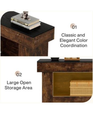 63-inch TV Stand with Storage, Entertainment Center for 60/65/70 Inches TVs, Rustic Media TV Console with Open Storage Space