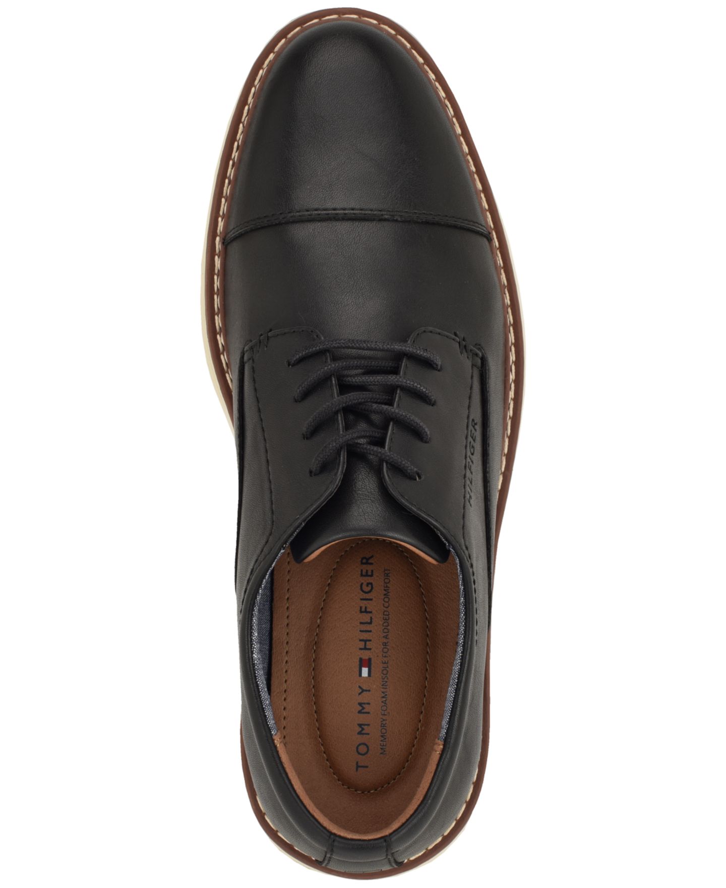 Обувь Tommy Hilfiger Men's Hitcher Casual Lace-Up Oxford Shoes, цвет: Чёрный — фото 4
