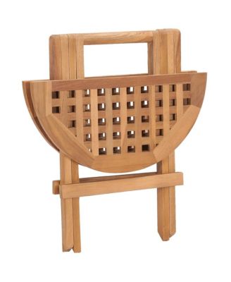 3 Piece Folding Patio Dining Set Solid Teak Wood