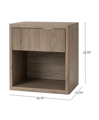 MDF Mid Century Nightstand with Drawer, Fluted Bed Side Table End Table for Bedroom Living Room Sofa Couch