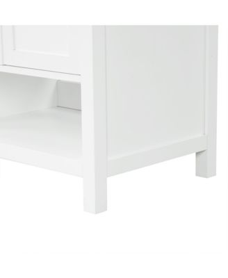 Solid Wood 36 in. Bathroom Vanity Cabinet with Sink Top, Two Doors and Two Drawers, Open shelf