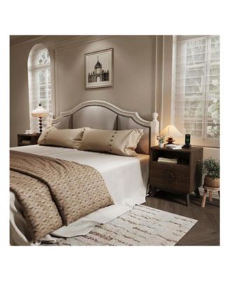 2PCS Fluted Night Stand Wood Tall Nightstands With Charging Station USB Ports And Outlets Nightstand Bedside Table