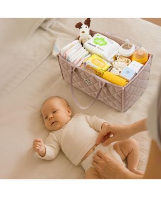 Quilted Diaper Caddy Organizer