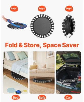 Kids 36" Foldable Trampoline w/ Handle, Indoor/Outdoor, Ages 3+