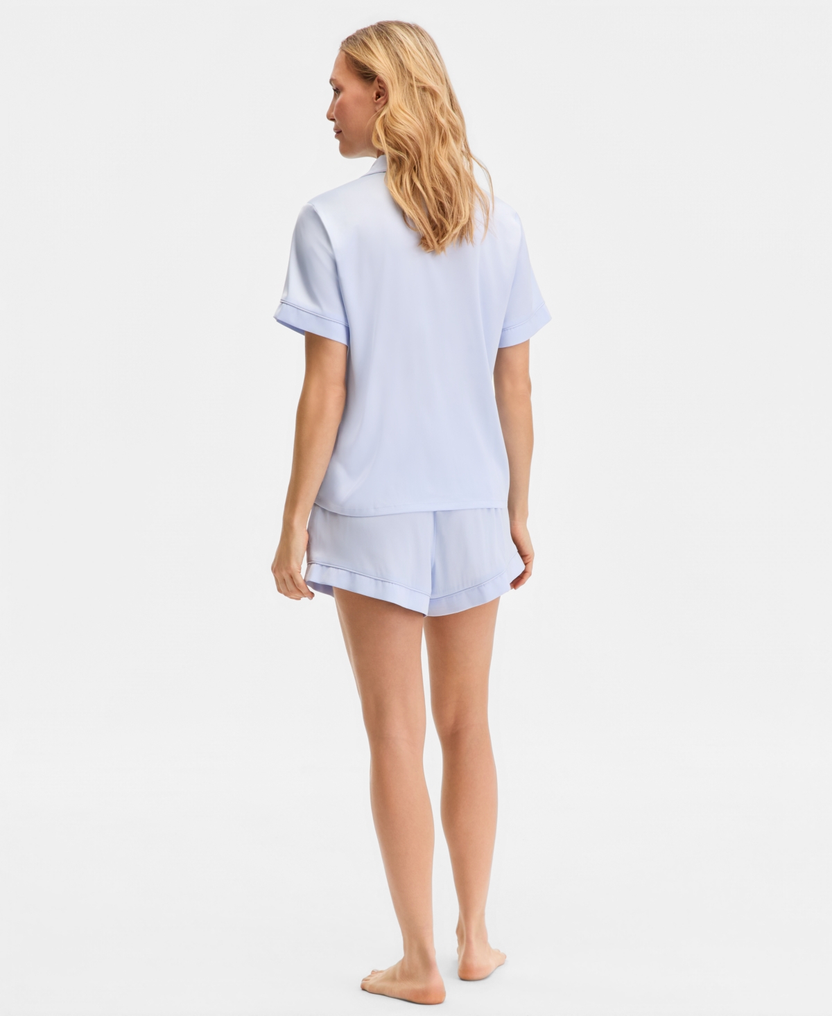 I.n.c International Concepts Women's Stretch Satin Short-Sleeve Pajama Set, Exclusively at Macy's