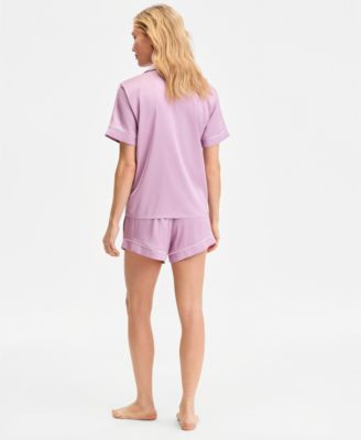 Women's Stretch Satin Short-Sleeve Pajama Set