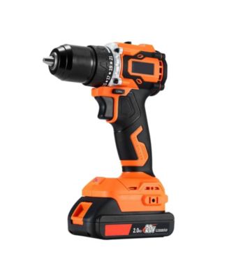 Cordless Drill Driver Kit, 1/2" Metal Chuck, Brushless Motor, Dual-Speed Variable, Battery & Charger, Tool Box Included