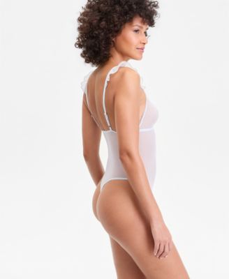 Women's Dot Mesh Flutter Bodysuit