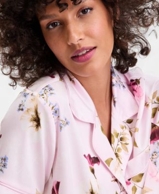 Women's Stretch Satin Short-Sleeve Pajama Set