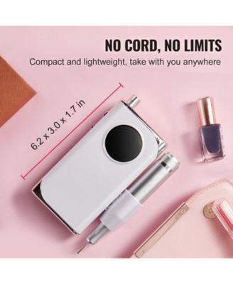 40,000RPM Cordless Nail Drill, LCD Display, 6 Bits & 50 Sanding Bands.