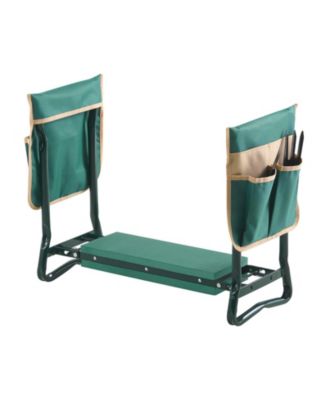 Garden Kneeler & Seat, 6" Wide Kneeling Pad, Heavy-Duty Folding Garden Stool with 2 Tool Bags, Portable Garden Bench
