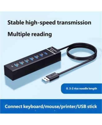 USB 3.0 Hub with 7 Ports - Notebook External Mouse, Keyboard, and USB Flash Drive Connector with Switch, 1.5m Cable