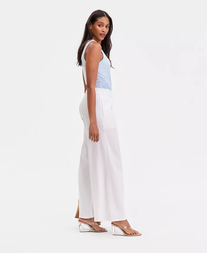 Women's Linen-Blend Wide-Leg Pull-On Pants - thumbnail 3
