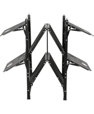 Camping Kitchen Table Cook Station, One-Piece Folding Portable Aluminum Table with Carrying Bag, 4 Side Tables and 2 Shelves