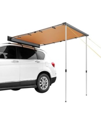 Car Side Awning, 4.6' x 6.6' Shade Coverage Vehicle Awning, PU3000mm UV50+ Retractable Awning with Storage Bag