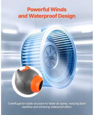 115W Party Foam Machine, Portable Foam Cannon with Tripod Stand, Powerful Foam Maker for Backyard, Pool & Outdoor Events, Grey/Orange