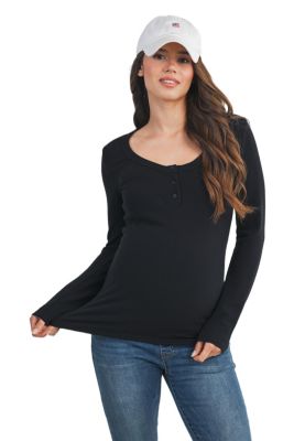 Maternity Henley Long Sleeve Nursing Top