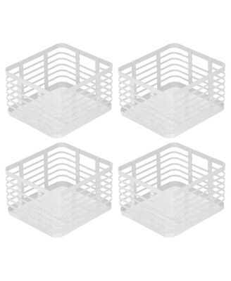 Metal Pantry Basket with Handles - Set of 4 - Matte White