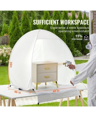Pop-Up Spray Paint Shelter, 40 x 35 x 40 in Portable Spray Paint Tent with Built-In Floor, Exhaust Window, Storage Bag