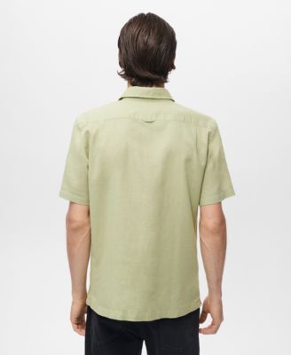 Men's Short Sleeve Linen-Blend Shirt