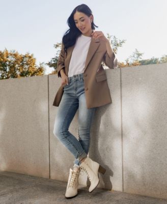 Women's Baylor Lace Up Stacked Heel Booties