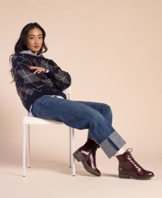 Women's Vienna Lace Up Stacked Heel Booties