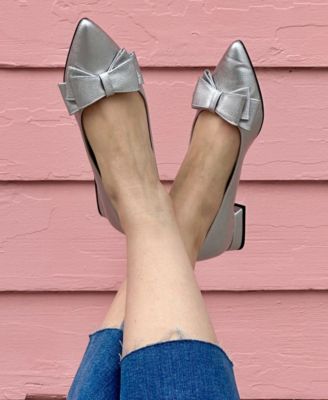 Women's Ophelia Bow Low Block Heel Dress Flats
