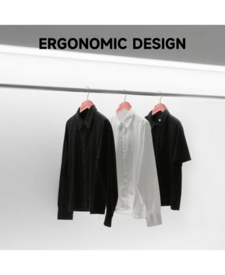 36-Pack Premium Wooden Suit Hangers with Non-Slip Pant Bar, Heavy Duty Solid Wood Coat Hangers for Jackets, Shirts, Dresses, Trousers