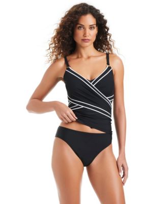 Women's Ring-Detail V-Neck Tankini Top