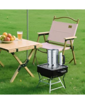 4 lbs Charcoal Chimney Starter, Heavy Duty BBQ Steel Chimney Starter for Charcoal Grill and Barbecues, Silver